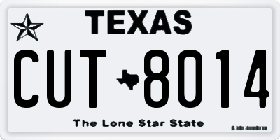 TX license plate CUT8014