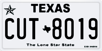 TX license plate CUT8019