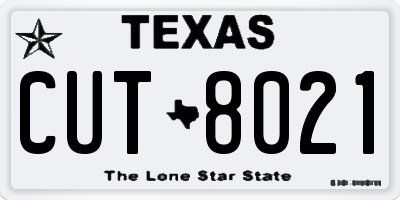 TX license plate CUT8021