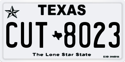 TX license plate CUT8023