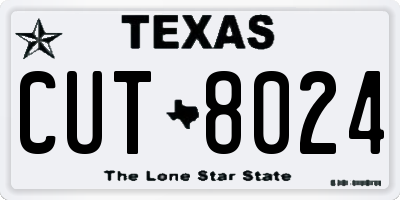TX license plate CUT8024