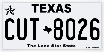 TX license plate CUT8026