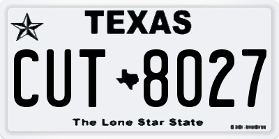 TX license plate CUT8027