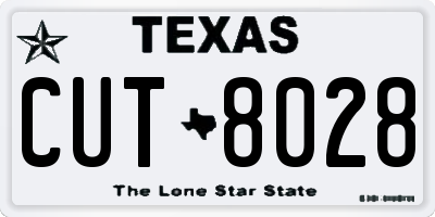 TX license plate CUT8028