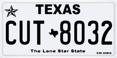 TX license plate CUT8032
