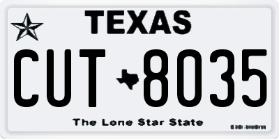TX license plate CUT8035