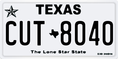 TX license plate CUT8040