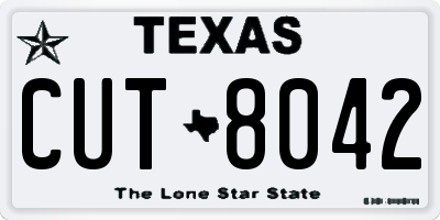 TX license plate CUT8042