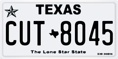 TX license plate CUT8045