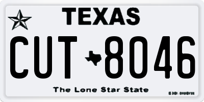 TX license plate CUT8046