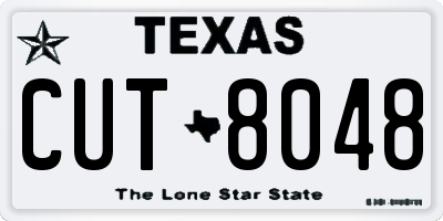 TX license plate CUT8048