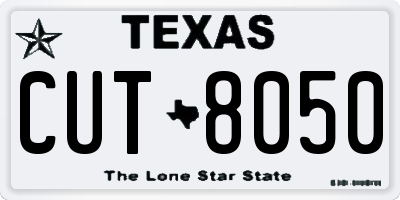 TX license plate CUT8050