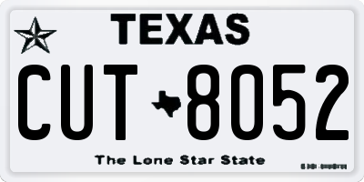 TX license plate CUT8052
