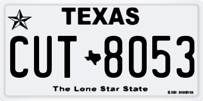 TX license plate CUT8053