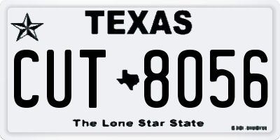 TX license plate CUT8056