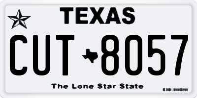 TX license plate CUT8057