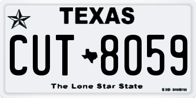 TX license plate CUT8059