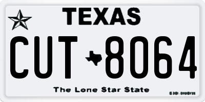 TX license plate CUT8064