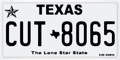 TX license plate CUT8065
