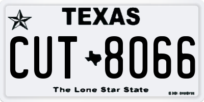 TX license plate CUT8066