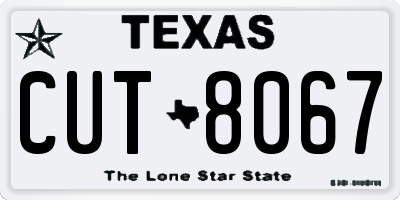 TX license plate CUT8067