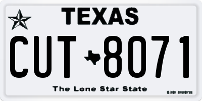 TX license plate CUT8071