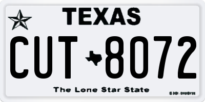 TX license plate CUT8072
