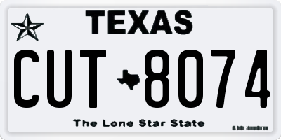 TX license plate CUT8074
