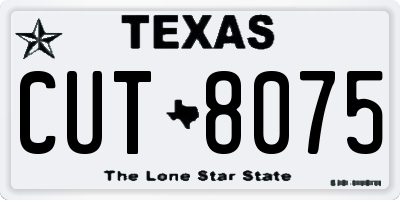 TX license plate CUT8075