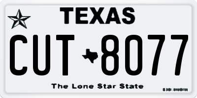 TX license plate CUT8077