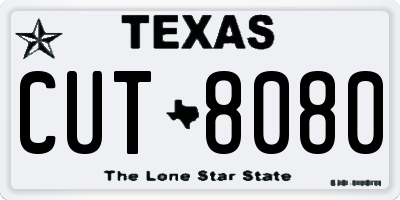 TX license plate CUT8080