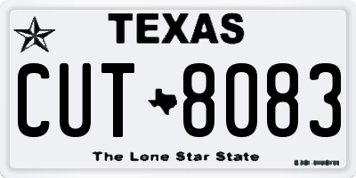 TX license plate CUT8083