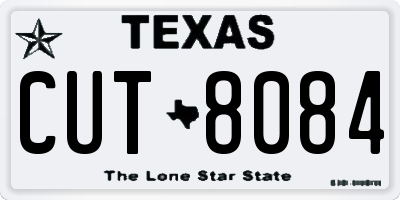 TX license plate CUT8084