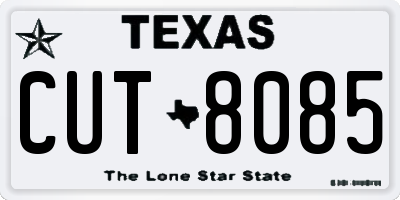 TX license plate CUT8085