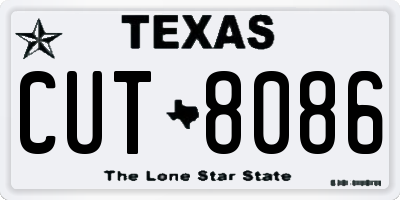 TX license plate CUT8086