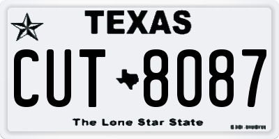 TX license plate CUT8087