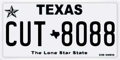 TX license plate CUT8088