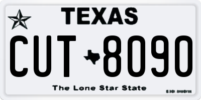 TX license plate CUT8090