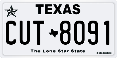 TX license plate CUT8091