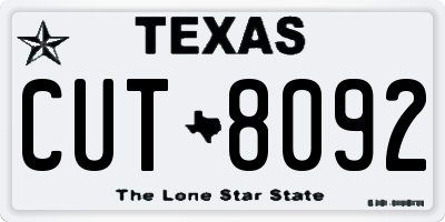 TX license plate CUT8092