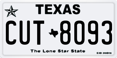 TX license plate CUT8093