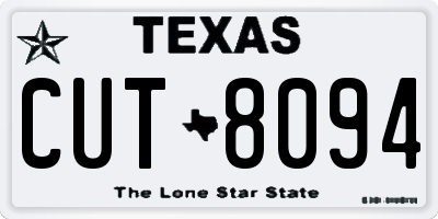 TX license plate CUT8094