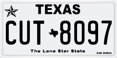 TX license plate CUT8097