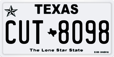 TX license plate CUT8098