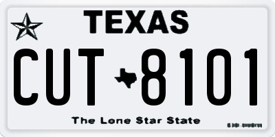 TX license plate CUT8101