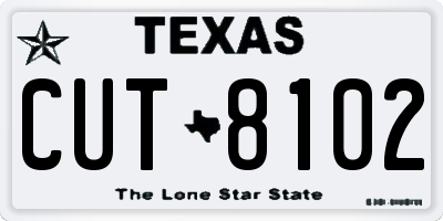 TX license plate CUT8102