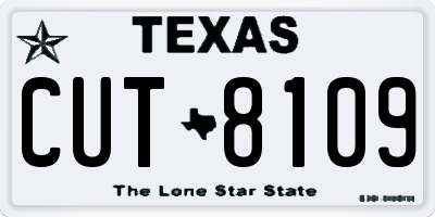 TX license plate CUT8109