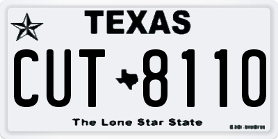 TX license plate CUT8110