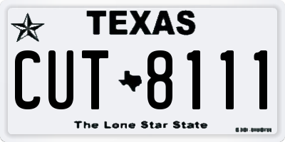 TX license plate CUT8111
