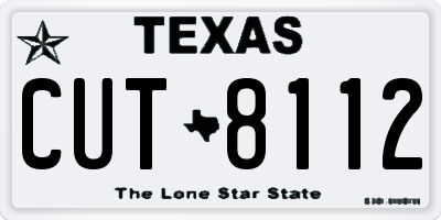 TX license plate CUT8112